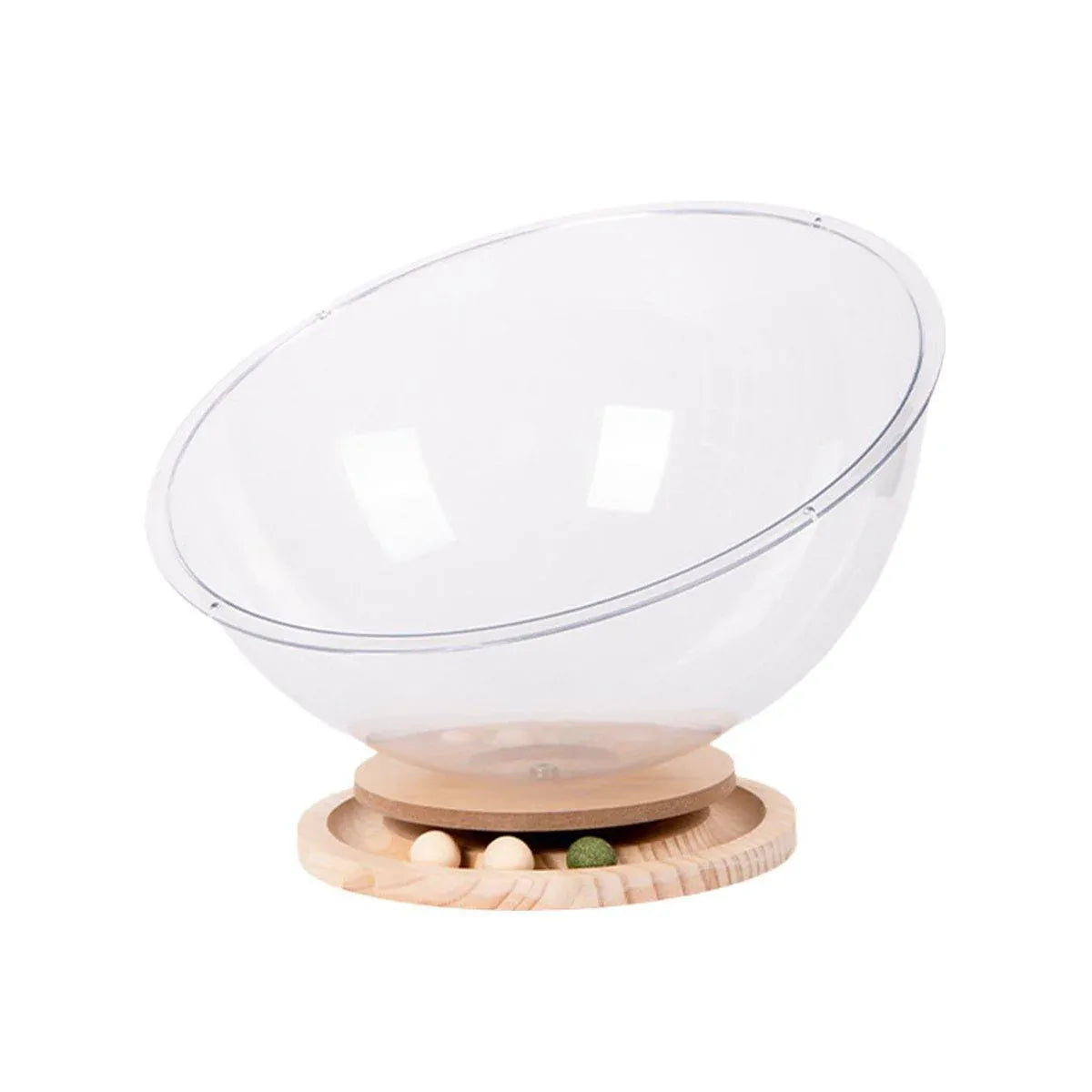 Four Seasons Acrylic Space Capsule Cat Bed Semi-closed Cool Nest Turntable Toy - L V528-CATTERY-ROUND-L-805872