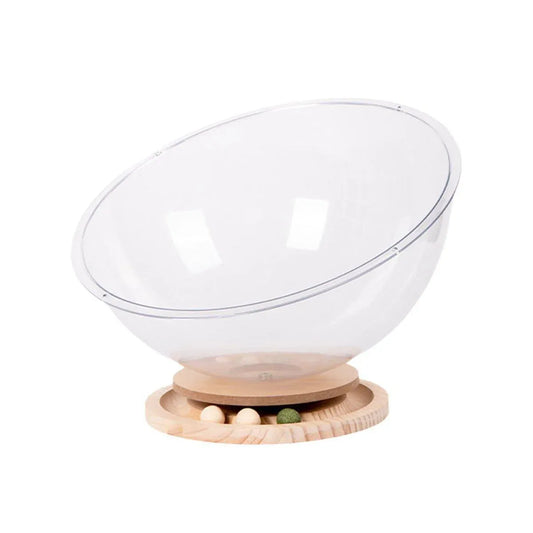 Four Seasons Acrylic Space Capsule Cat Bed Semi-closed Cool Nest Turntable Toy - L V528-CATTERY-ROUND-L-805872