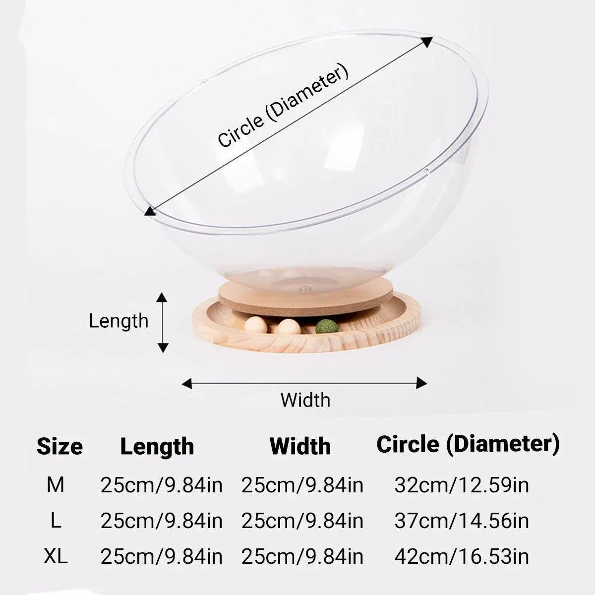 Four Seasons Acrylic Space Capsule Cat Bed Semi-closed Cool Nest Turntable Toy - L V528-CATTERY-ROUND-L-805872