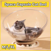 Four Seasons Acrylic Space Capsule Cat Bed Semi-closed Cool Nest Turntable Toy - XL V528-CATTERY-ROUND-XL-361607
