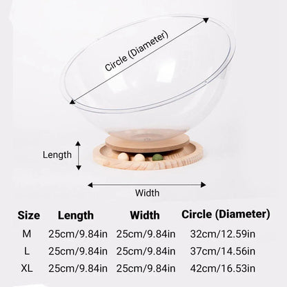 Four Seasons Acrylic Space Capsule Cat Bed Semi-closed Cool Nest Turntable Toy - XL V528-CATTERY-ROUND-XL-361607