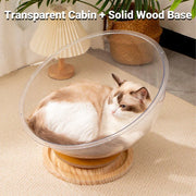 Four Seasons Acrylic Space Capsule Cat Bed Semi-closed Cool Nest Turntable Toy - XL V528-CATTERY-ROUND-XL-361607