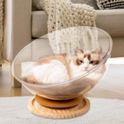 Four Seasons Acrylic Space Capsule Cat Bed Semi-closed Cool Nest Turntable Toy - XL V528-CATTERY-ROUND-XL-361607