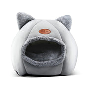 Cat Bed Winter Warm Enclosed Pet House Cozy Indoor Sleeping Nest for Cold Weather - XL V528-CATTERY-TWO-EARS-GREY-XL-517776