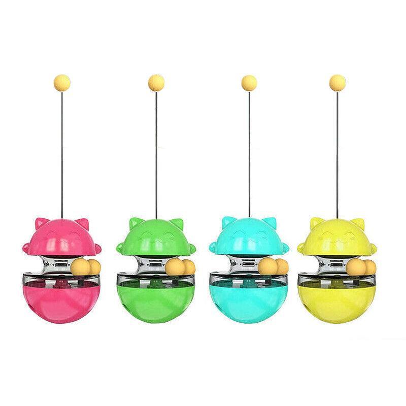 Cat Treat Dispenser Toy Ball Kitten Selfplay Interactive Tumbler Multifunction - Green V528-CATTOP-GREEN-52236