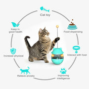 Cat Treat Dispenser Toy Ball Kitten Selfplay Interactive Tumbler Multifunction - Green V528-CATTOP-GREEN-52236