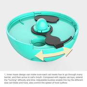 Cat Treat Dispenser Toy Ball Kitten Selfplay Interactive Tumbler Multifunction - Green V528-CATTOP-GREEN-52236