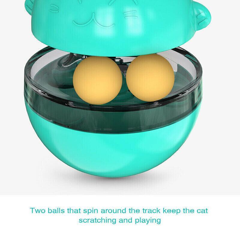 Cat Treat Dispenser Toy Ball Kitten Selfplay Interactive Tumbler Multifunction - Green V528-CATTOP-GREEN-52236