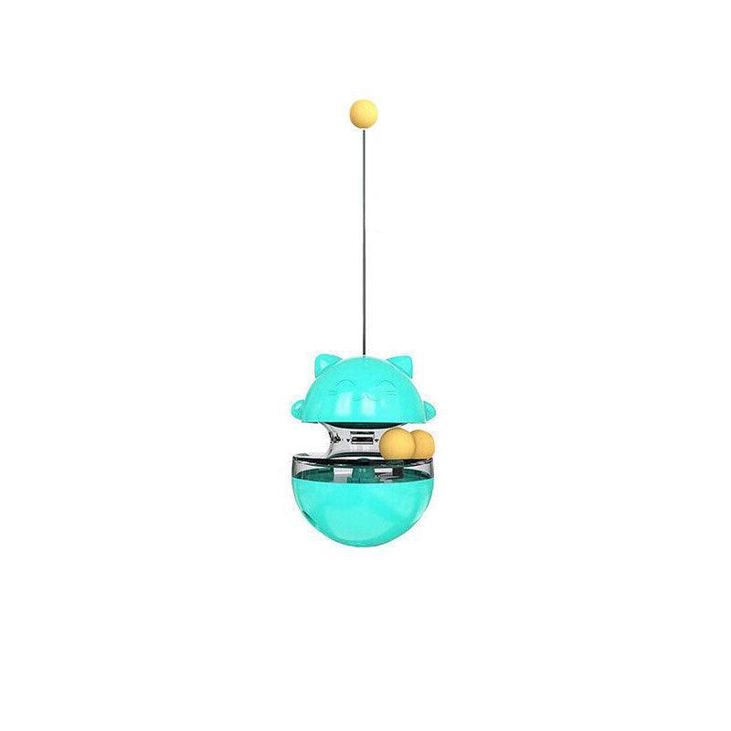 Cat Treat Dispenser Toy Ball Kitten Selfplay Interactive Tumbler Multifunction - Green V528-CATTOP-GREEN-52236
