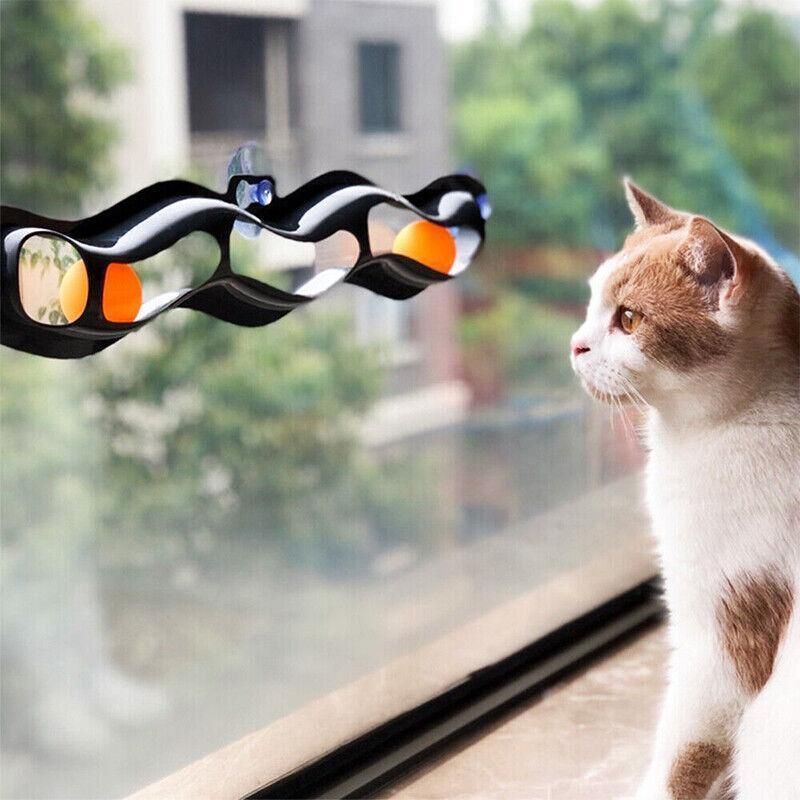 Interactive Cat Track Ball Toy with Window Suction Cup for Indoor Play and Exercise V528-CATTOY-49164