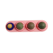 Cat Toy Catnip Ball Lick Solid Nutrition Help Digestion Wall Mount Hair Remover - Pink V528-CATTOY-PINK-207955