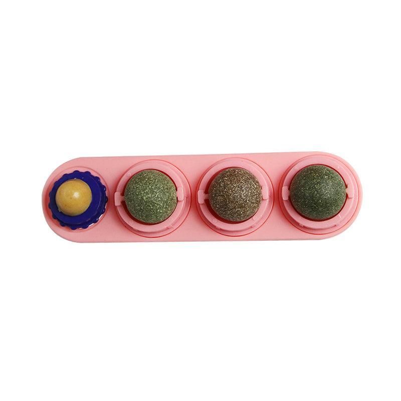 Cat Toy Catnip Ball Lick Solid Nutrition Help Digestion Wall Mount Hair Remover - Pink V528-CATTOY-PINK-207955