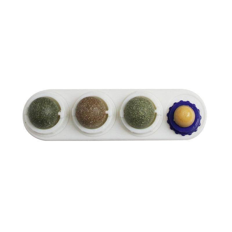 Cat Toy Catnip Ball Lick Solid Nutrition Help Digestion Wall Mount Hair Remover - White V528-CATTOY-WHITE-849400
