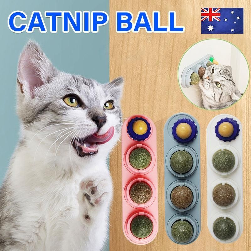 Cat Toy Catnip Ball Lick Solid Nutrition Help Digestion Wall Mount Hair Remover - White V528-CATTOY-WHITE-849400