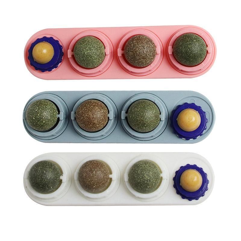 Cat Toy Catnip Ball Lick Solid Nutrition Help Digestion Wall Mount Hair Remover - White V528-CATTOY-WHITE-849400
