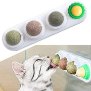 Cat Toy Catnip Ball Lick Solid Nutrition Help Digestion Wall Mount Hair Remover - White V528-CATTOY-WHITE-849400