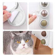 Cat Toy Catnip Ball Lick Solid Nutrition Help Digestion Wall Mount Hair Remover - White V528-CATTOY-WHITE-849400