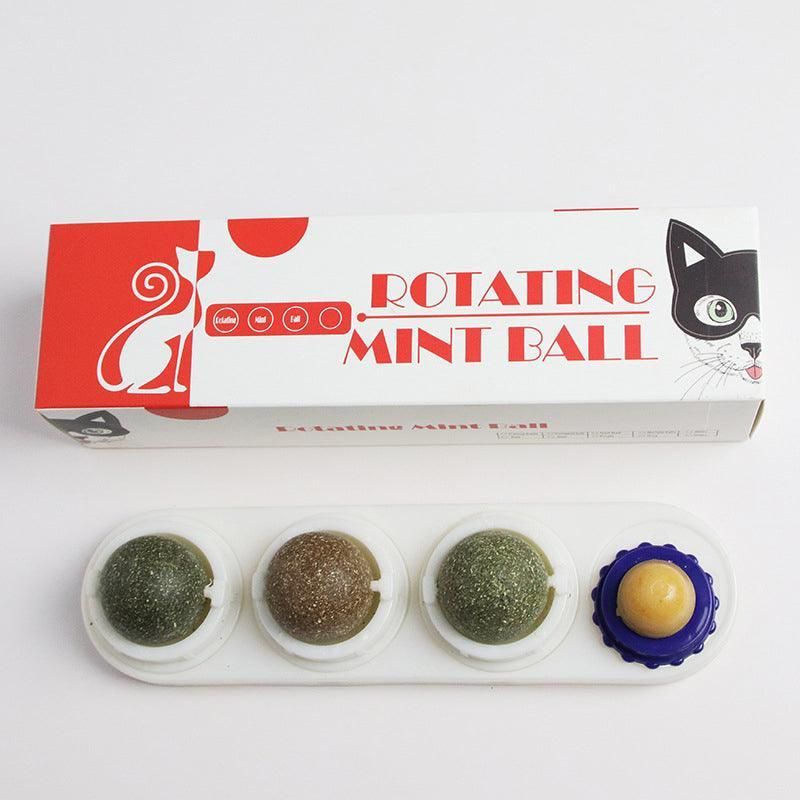 Cat Toy Catnip Ball Lick Solid Nutrition Help Digestion Wall Mount Hair Remover - White V528-CATTOY-WHITE-849400