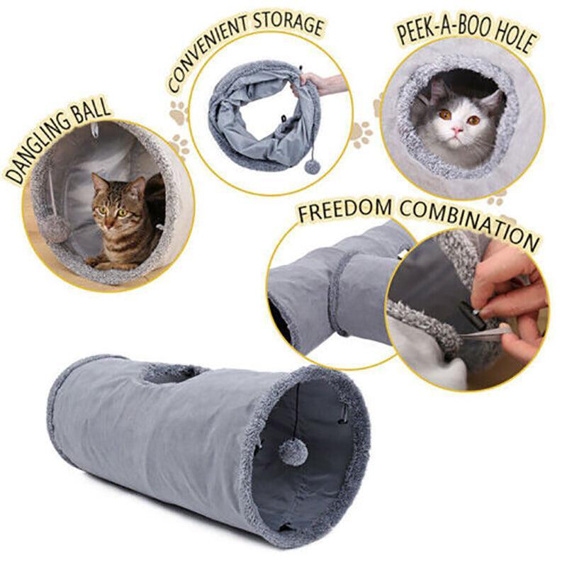 Cat Tunnel Pet Toys Play Hide Tube With Ball For Large Cat Dogs Rabbit - M-130x30CM V528-CATTUNNEL-M-130L30HCM-76799