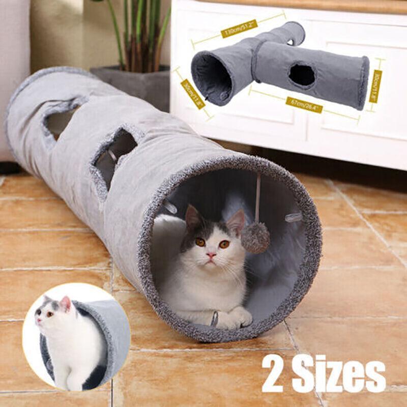 Cat Tunnel Pet Toys Play Hide Tube With Ball For Large Cat Dogs Rabbit - S- 67x30CM V528-CATTUNNEL-S-67L30HCM-90714