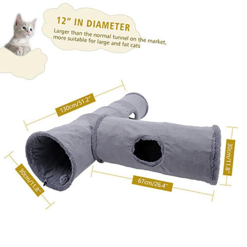 Cat Tunnel Pet Toys Play Hide Tube With Ball For Large Cat Dogs Rabbit - S- 67x30CM V528-CATTUNNEL-S-67L30HCM-90714