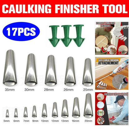 17PCS Stainless Steel Perfect Caulking Nozzle Applicator Sealant Finishing Tool V528-CAULKINGNOZZLE-733871