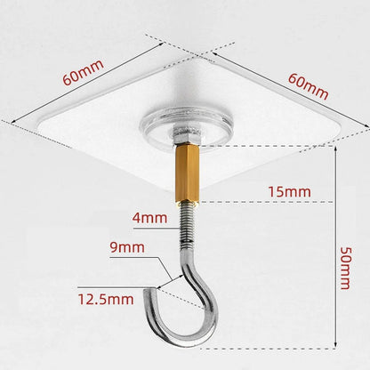 12 PCS Heavy Duty Self Adhesive Hooks Stainless Steel Ceiling Hooks for Home - Closed V528-CEILING-HOOK-12PCS-CLOSED-153652