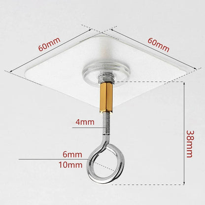 12 PCS Heavy Duty Self Adhesive Hooks Stainless Steel Ceiling Hooks for Home - Closed V528-CEILING-HOOK-12PCS-CLOSED-153652