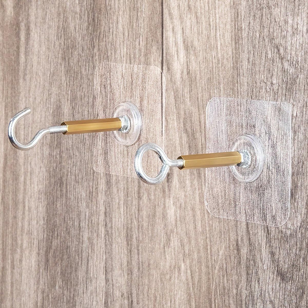 12 PCS Heavy Duty Self Adhesive Hooks Stainless Steel Ceiling Hooks for Home - Closed V528-CEILING-HOOK-12PCS-CLOSED-153652