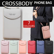Women Pouch Bag Mobile Phone Bag Pu Leather Crossbody Purse Wallet Shoulder Bag - Black V528-CELLPHONEBAG-BLACK-1567