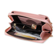 Women Pouch Bag Mobile Phone Bag Pu Leather Crossbody Purse Wallet Shoulder Bag - Navy V528-CELLPHONEBAG-NAVYBLUE-0057