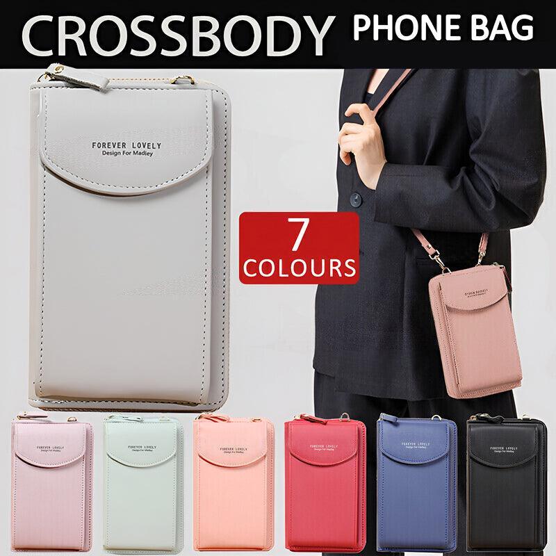 Women Pouch Bag Mobile Phone Bag Pu Leather Crossbody Purse Wallet Shoulder Bag - Red V528-CELLPHONEBAG-RED-8420
