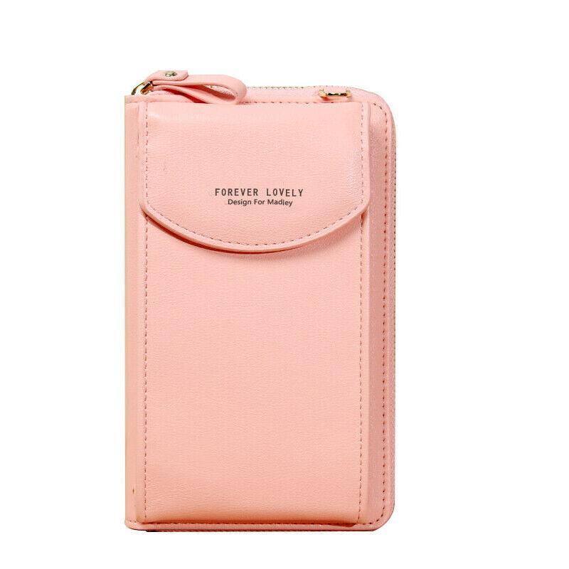 Women Pouch Bag Mobile Phone Bag Pu Leather Crossbody Purse Wallet Shoulder Bag - Red V528-CELLPHONEBAG-RED-8420