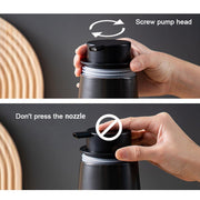 400ML Ceramic Stoneware Soap Dispenser Modern Design Lotion Pump Manual Bathroom - Black V528-CERAMIC-BOTTLING-BLACK-778081
