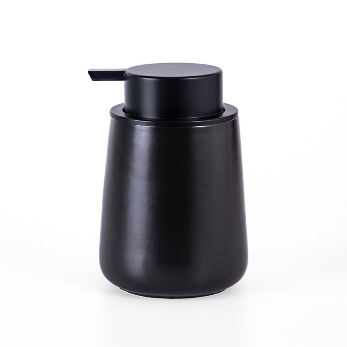 400ML Ceramic Stoneware Soap Dispenser Modern Design Lotion Pump Manual Bathroom - Black V528-CERAMIC-BOTTLING-BLACK-778081