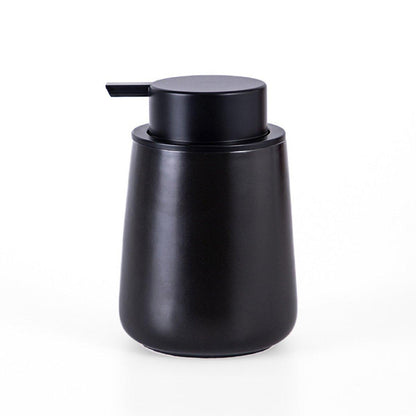 400ML Ceramic Stoneware Soap Dispenser Modern Design Lotion Pump Manual Bathroom - Black V528-CERAMIC-BOTTLING-BLACK-778081