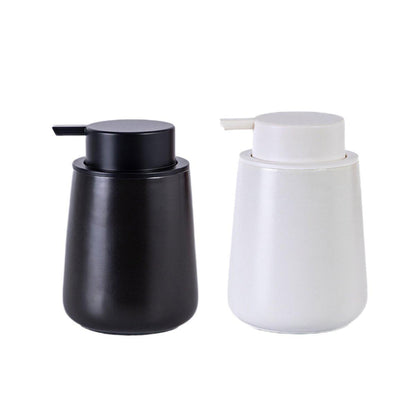 400ML Ceramic Stoneware Soap Dispenser Modern Design Lotion Pump Manual Bathroom - White V528-CERAMIC-BOTTLING-WHITE-210257