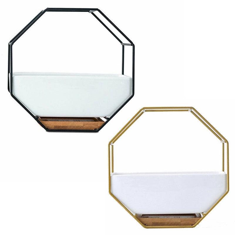 Wall Hanging Succulent Planter Pot Indoor Outdoor Flower Plant Vase Garden Decor - Gold V528-CERAMICS-GOLD-54654