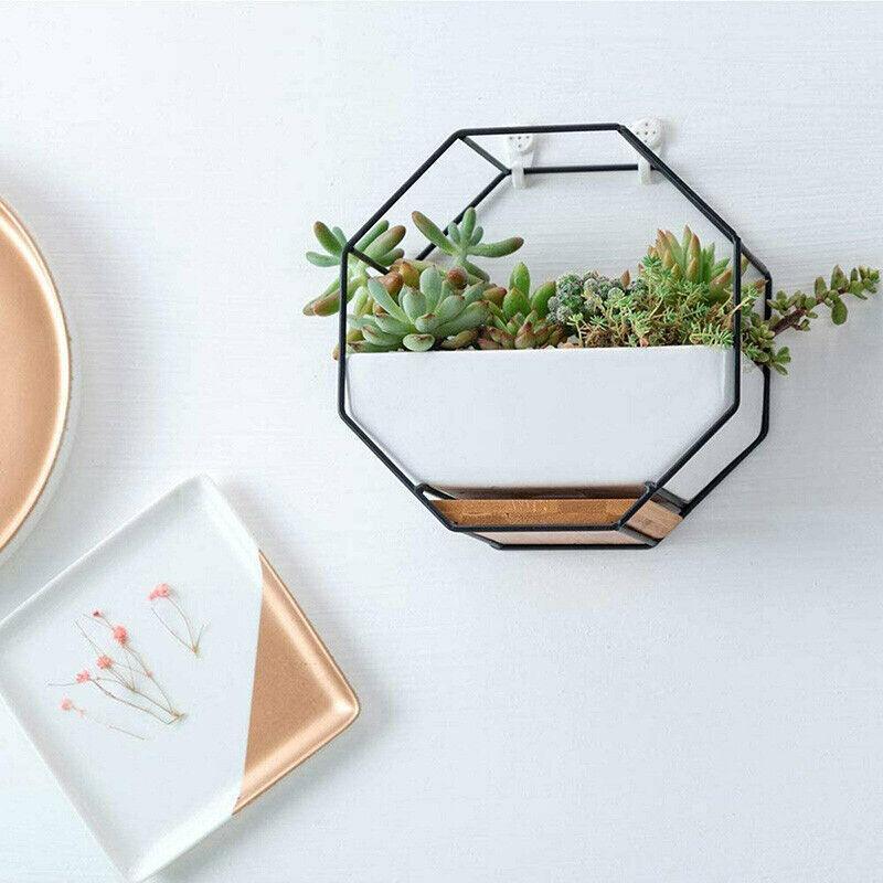 Wall Hanging Succulent Planter Pot Indoor Outdoor Flower Plant Vase Garden Decor - Gold V528-CERAMICS-GOLD-54654