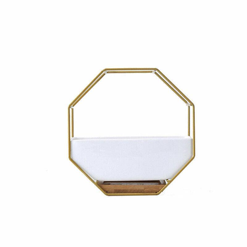 Wall Hanging Succulent Planter Pot Indoor Outdoor Flower Plant Vase Garden Decor - Gold V528-CERAMICS-GOLD-54654