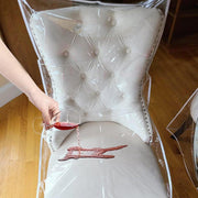 Elastic PVC Dining Chair Cushion Cover Universal Seat Protector with Backrest V528-CHAIR-CUSHION-427158