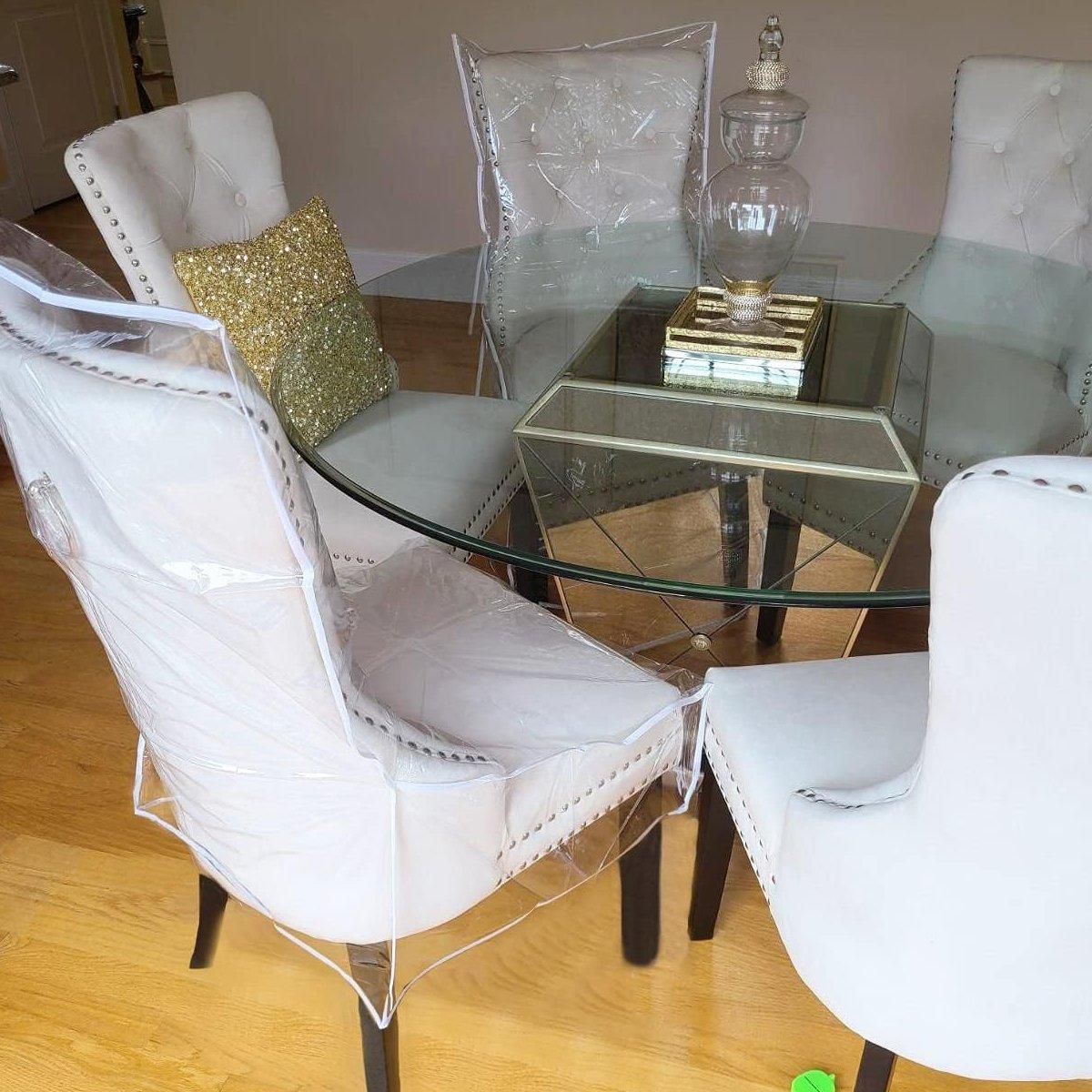 Elastic PVC Dining Chair Cushion Cover Universal Seat Protector with Backrest V528-CHAIR-CUSHION-427158