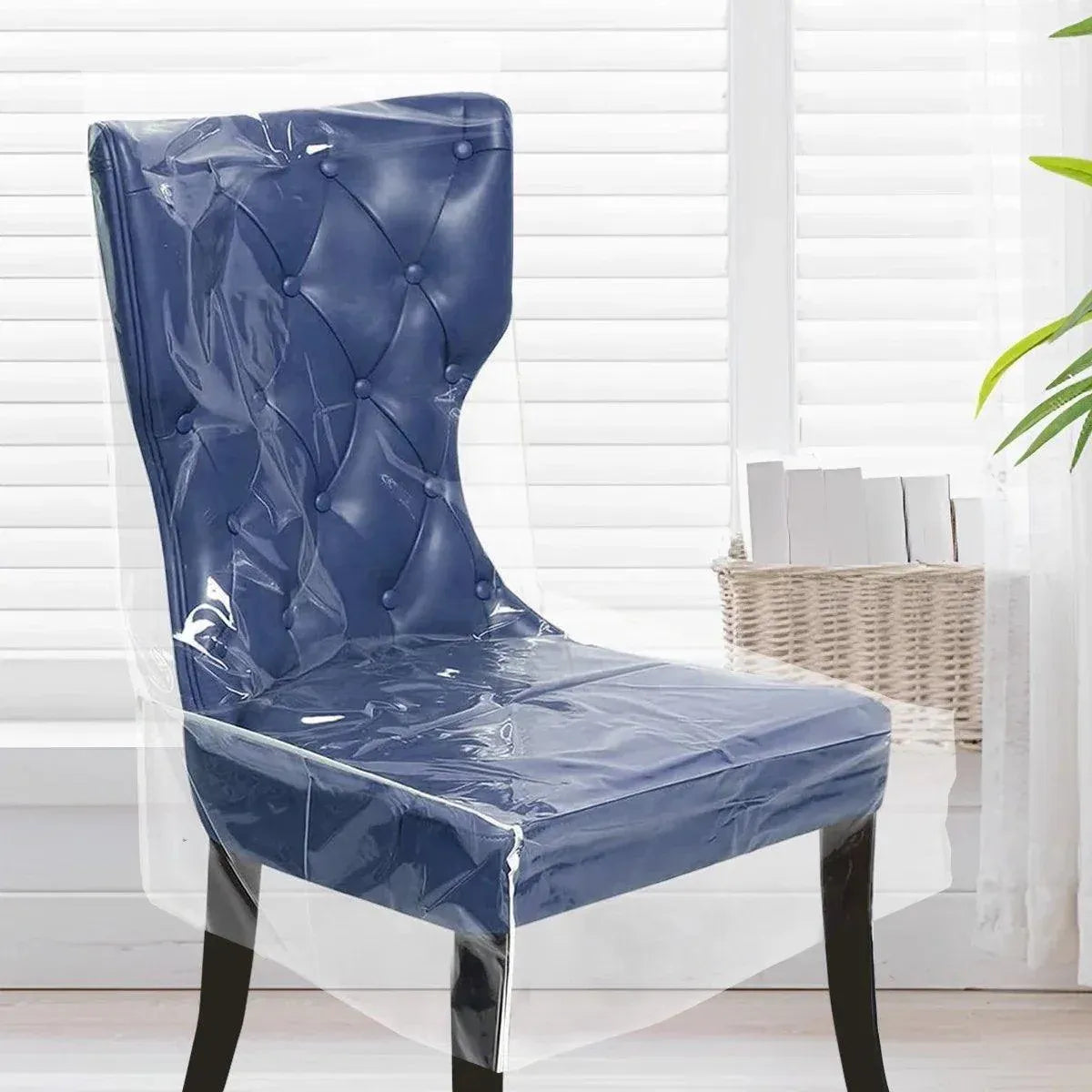 Elastic PVC Dining Chair Cushion Cover Universal Seat Protector with Backrest V528-CHAIR-CUSHION-427158