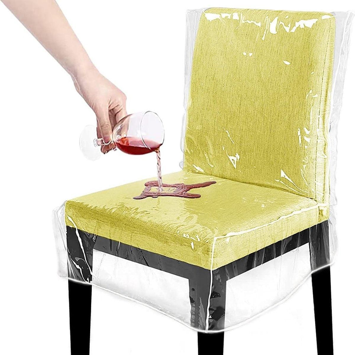 Elastic PVC Dining Chair Cushion Cover Universal Seat Protector with Backrest V528-CHAIR-CUSHION-427158