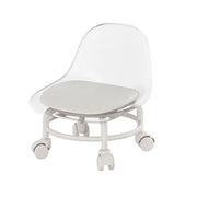 Stool with Universal Wheels Pulley Short Stool with Backrest Comfortable Seat - White V528-CHAIR-WHITE-419992