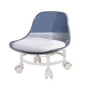 Stool with Universal Wheels Pulley Short Stool with Backrest Comfortable Seat - White V528-CHAIR-WHITE-419992
