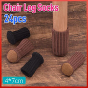24Pcs Knitted Table Chair Leg Socks Sleeve Floor Protector Furniture Feet Covers - Black V528-CHAIRLEGSOCKS-BLACK-24-393451