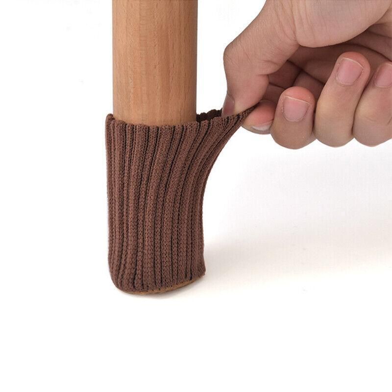 24Pcs Knitted Table Chair Leg Socks Sleeve Floor Protector Furniture Feet Covers - Black V528-CHAIRLEGSOCKS-BLACK-24-393451