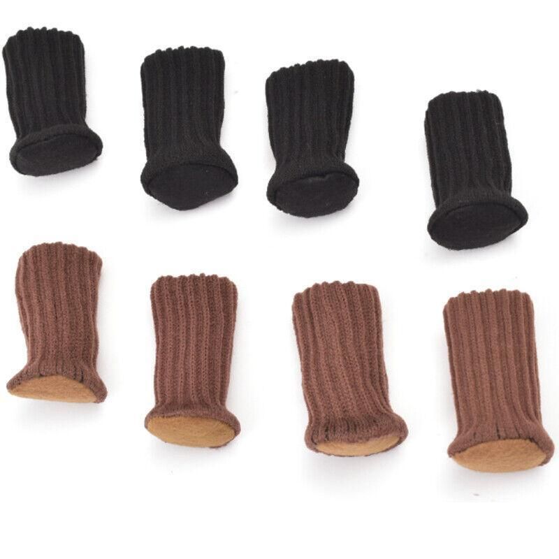 24Pcs Knitted Table Chair Leg Socks Sleeve Floor Protector Furniture Feet Covers - Black V528-CHAIRLEGSOCKS-BLACK-24-393451