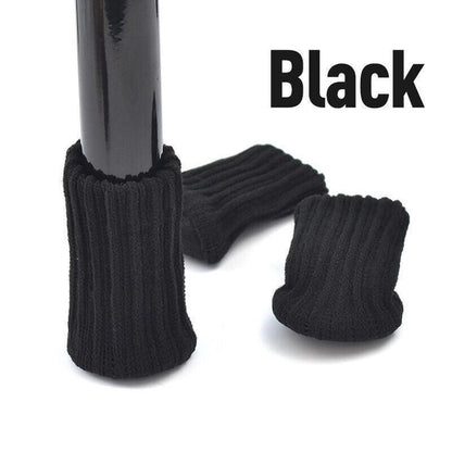 24Pcs Knitted Table Chair Leg Socks Sleeve Floor Protector Furniture Feet Covers - Black V528-CHAIRLEGSOCKS-BLACK-24-393451